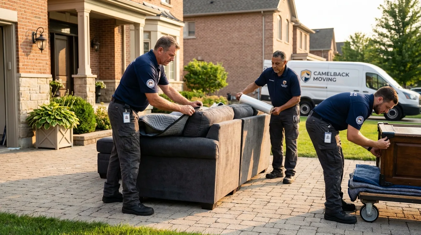 Large estate moving crew wrapping furniture in Paducah, TX